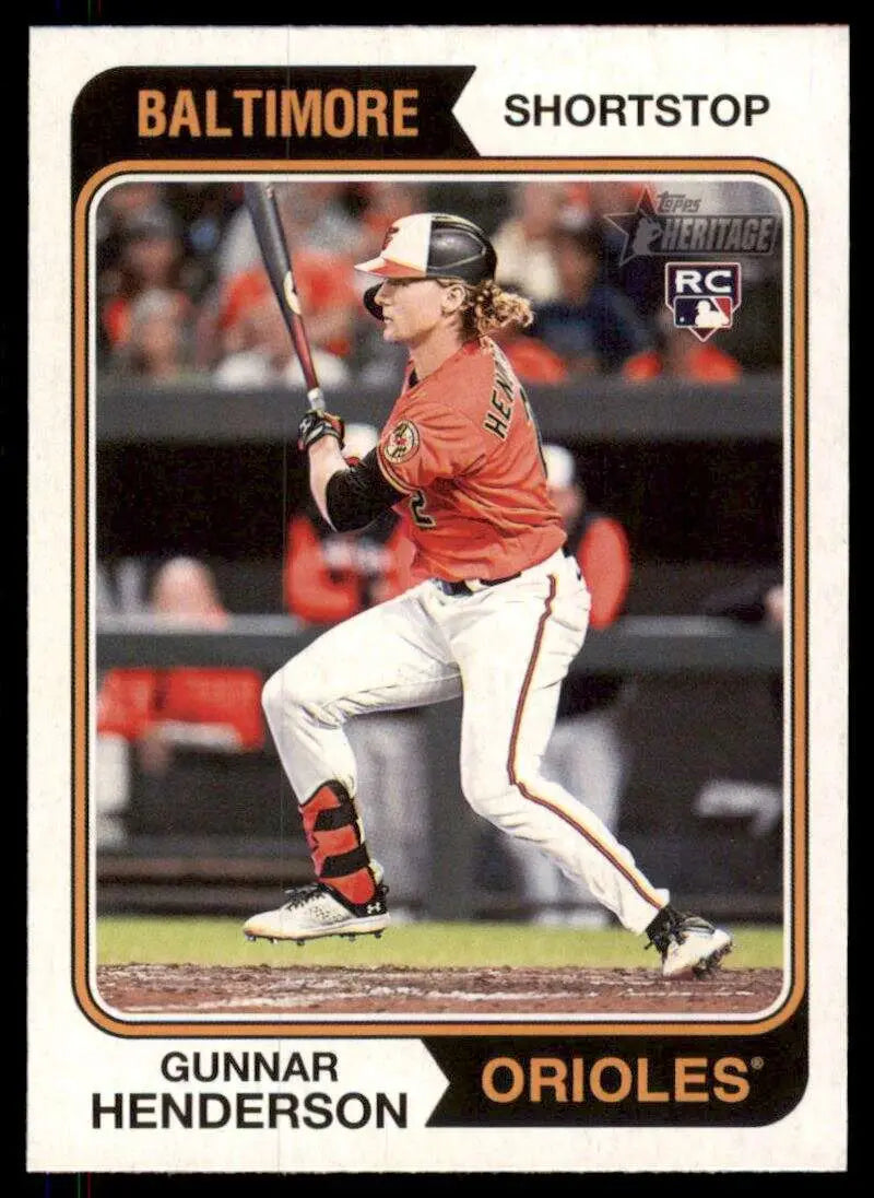2023 Topps Heritage #64 Gunnar Henderson NM Near Mint RC Rookie Orioles ID:75726