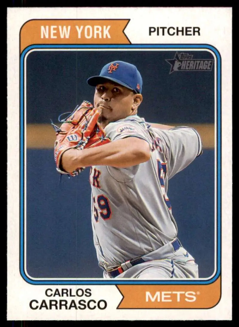 2023 Topps Heritage #145 Carlos Carrasco NM-MT Mets ID:73381