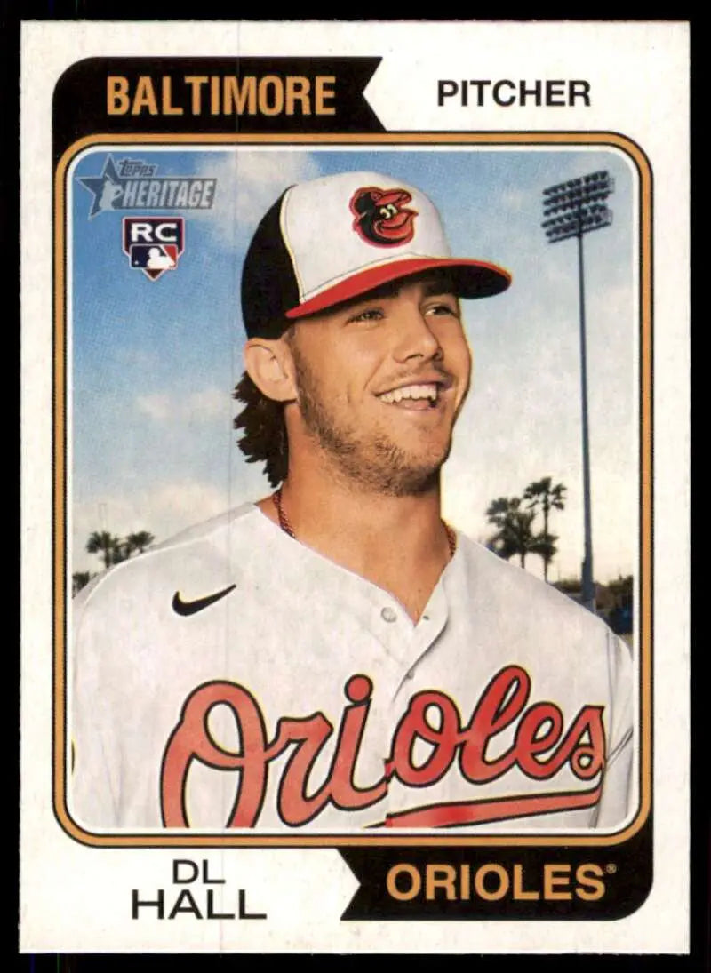 2023 Topps Heritage #189 DL Hall NM-MT RC Rookie Orioles ID:53661