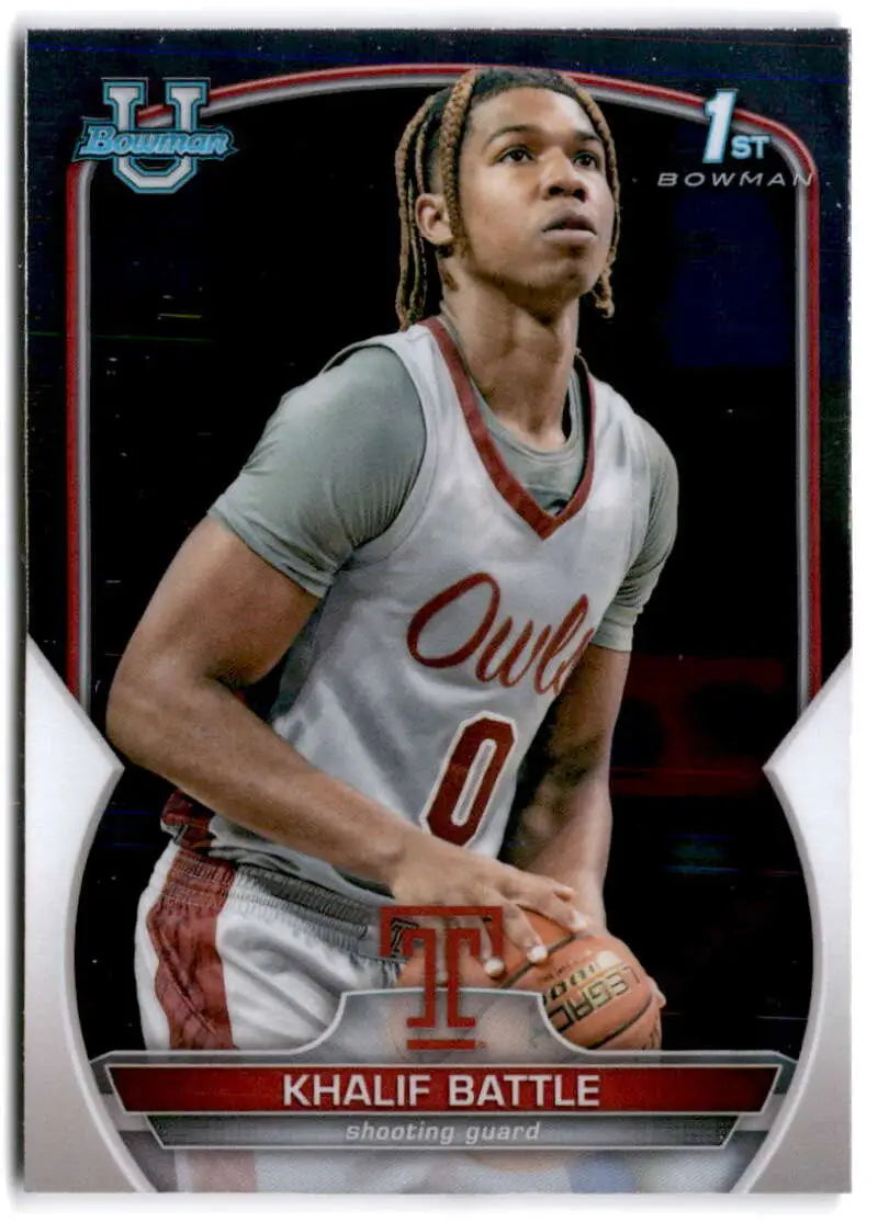 2022-23 Bowman University Chrome #66 Khalif Battle NM Near Mint 1st Bow ID:65400