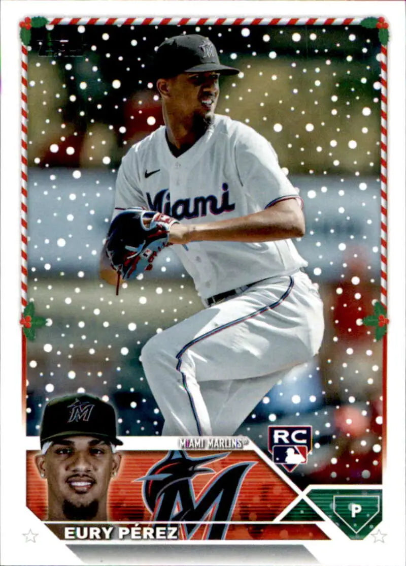 2023 Topps Holiday #H85 Eury Perez NM Near Mint RC Rookie Marlins ID:66096
