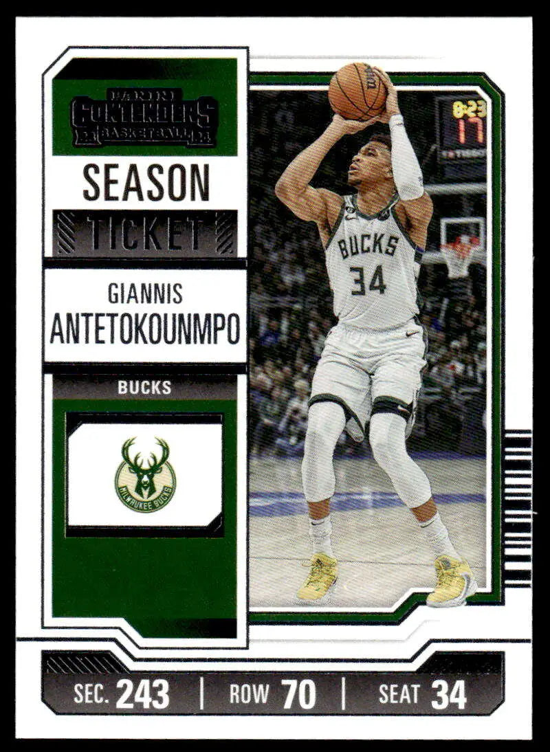 2023-24 Panini Contenders Season Ticket Retail #66 Giannis Antetokounmp ID:74675