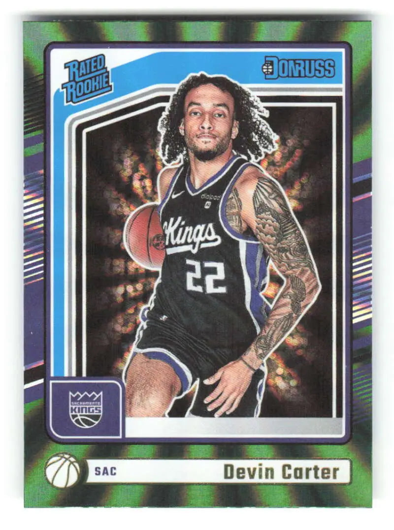 2024-25 Donruss Holo Green Laser #210 Devin Carter NM-MT RC Rookie Sac ID:80771