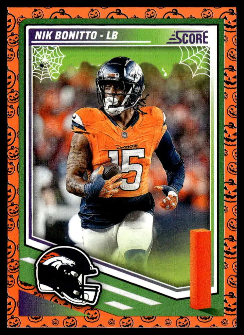 2025 Score Trick or Treat Pumpkin #50 Nik Bonitto NM-MT Broncos ID:80081