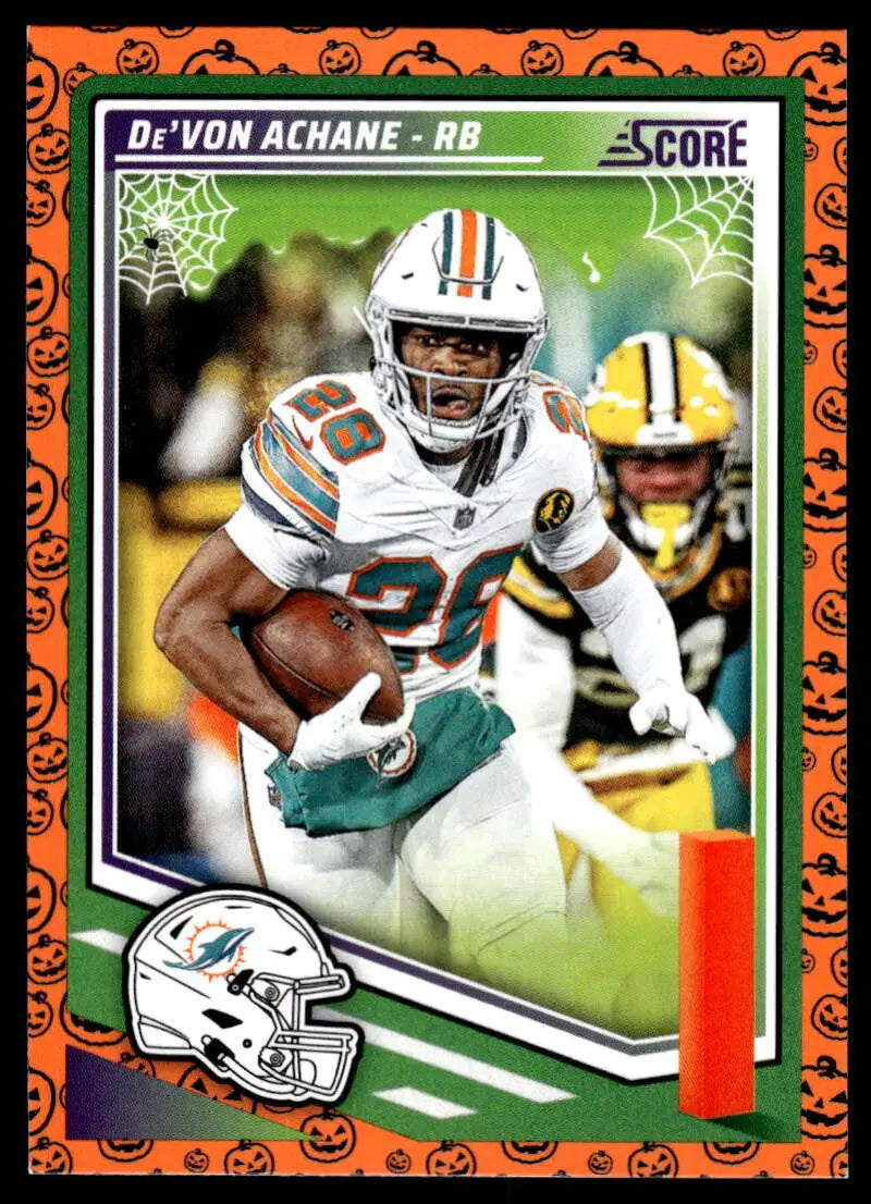 2025 Score Trick or Treat Pumpkin #123 De’Von Achane NM-MT Dolphins ID:80099