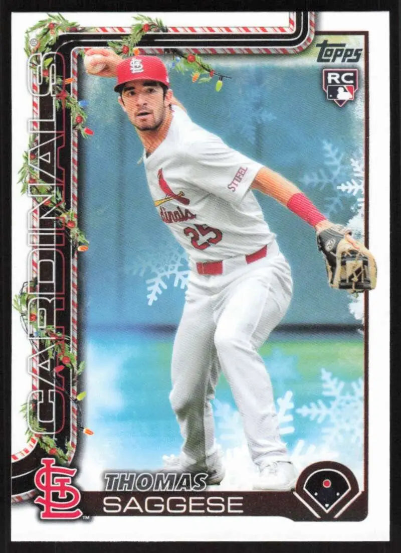 2025 Topps Holiday #H187 Thomas Saggese NM-MT RC Rookie Cardinals ID:80601