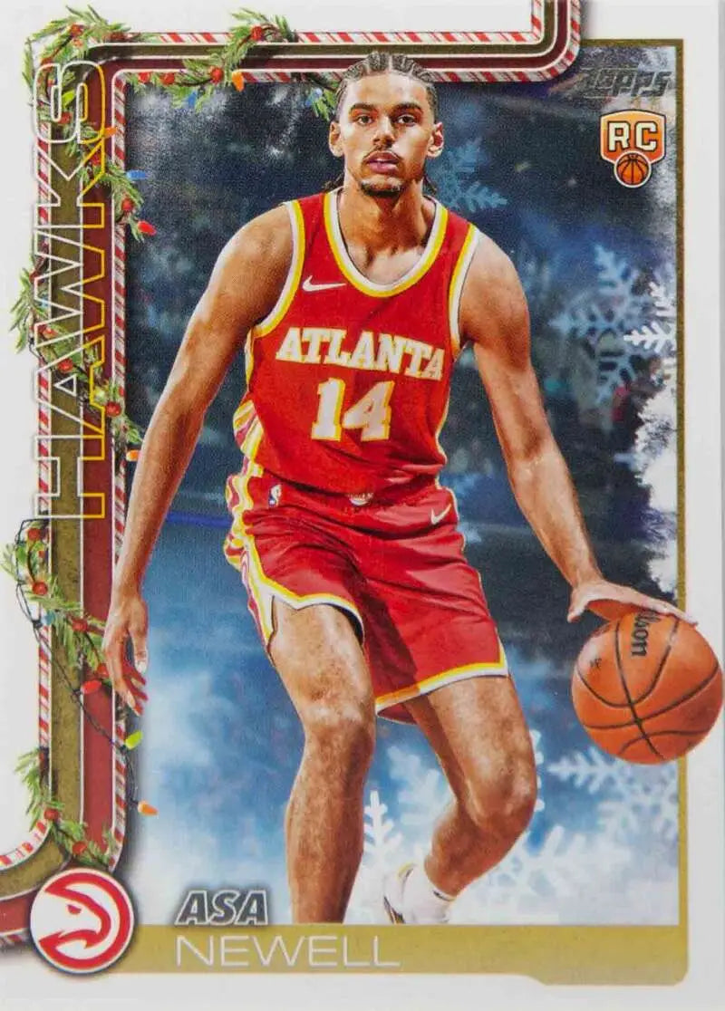 2025-26 Topps Holiday #H183 Asa Newell NM-MT RC Rookie Hawks ID:81007