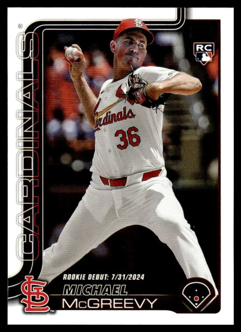 2025 Topps Update #US60 Michael McGreevy NM-MT Cardinals Rookie Debut ID:80011