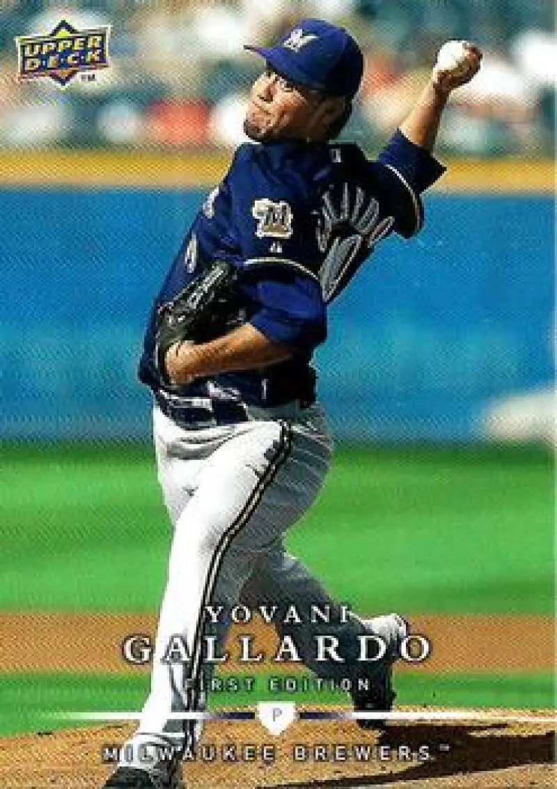 2008 Upper Deck First Edition #44 Yovani Gallardo NM-MT Brewers ID:71895