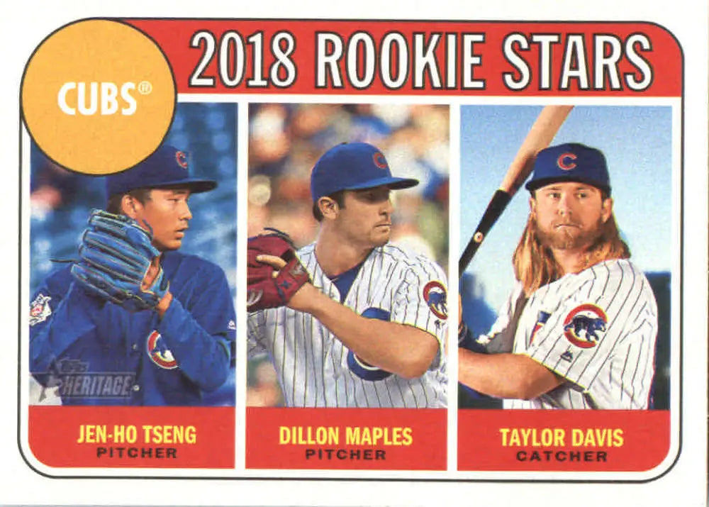 2018 Topps Heritage #297 Taylor Davis/Dillon Maples/Jen-Ho Tseng NM-MT R ID:9500