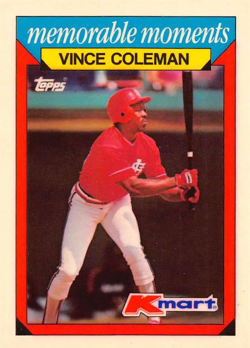 1988 Topps K-Mart Memorable Moments #8 Vince Coleman NM-MT Cardinals ID:76793