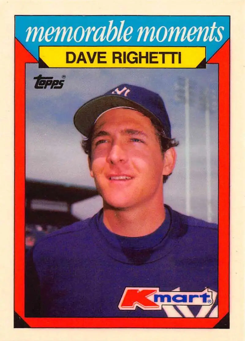 1988 Topps K-Mart Memorable Moments #20 Dave Righetti NM-MT Yankees ID:76805