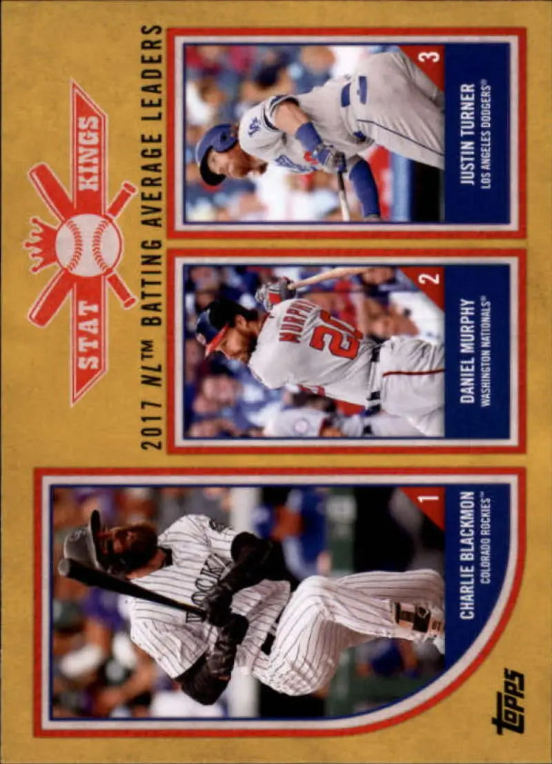 2018 Topps Big League Gold #315 Daniel Murphy/Justin Turner/Charlie Blackmon NM-