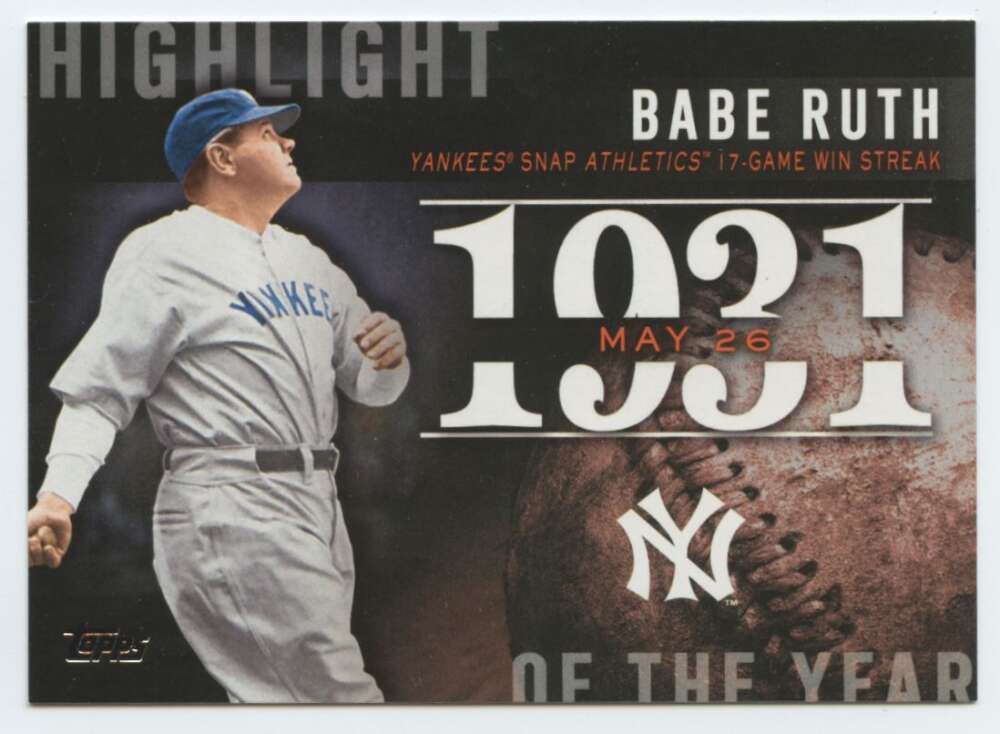 2015 Topps Highlight of the Year #H-33 Babe Ruth NM-MT Yankees ID:72917