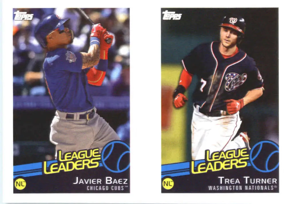 2019 Topps MLB Stickers #125/127 Trea Turner/Javier Baez/Alex Wood NM-MT