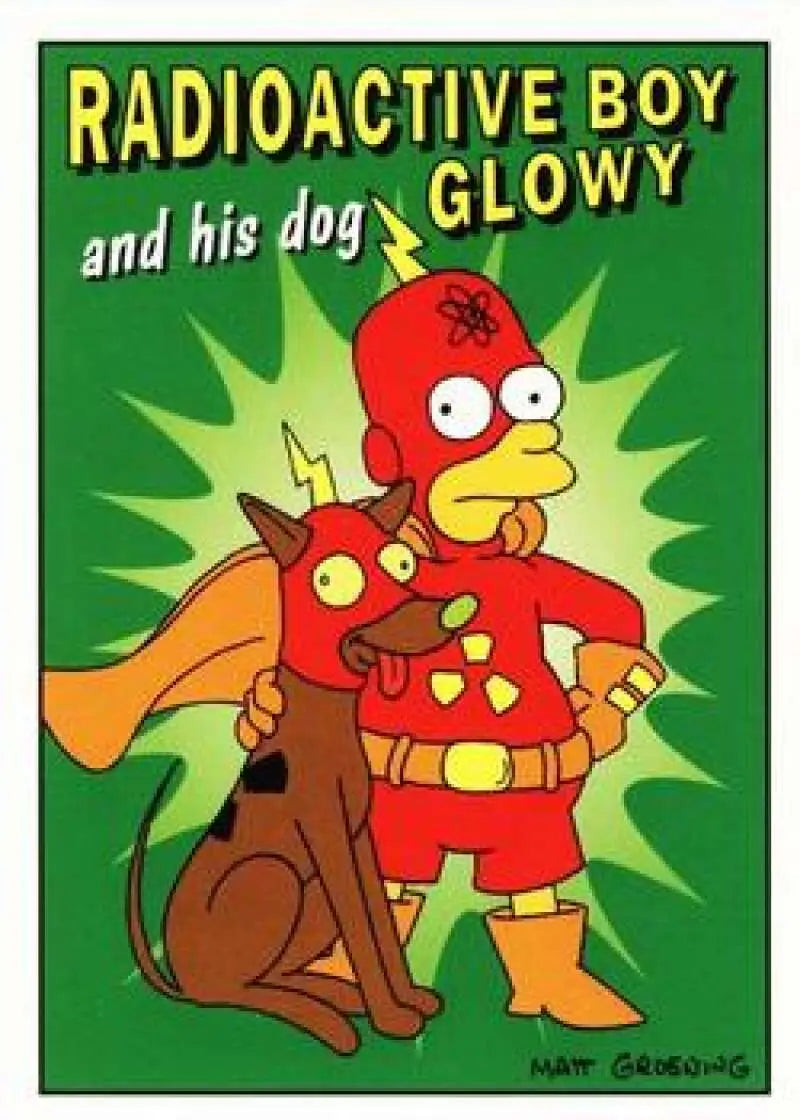 1993 SkyBox The Simpsons Radioactive Man #R5 Radioactive Boy and Glowy NM-MT