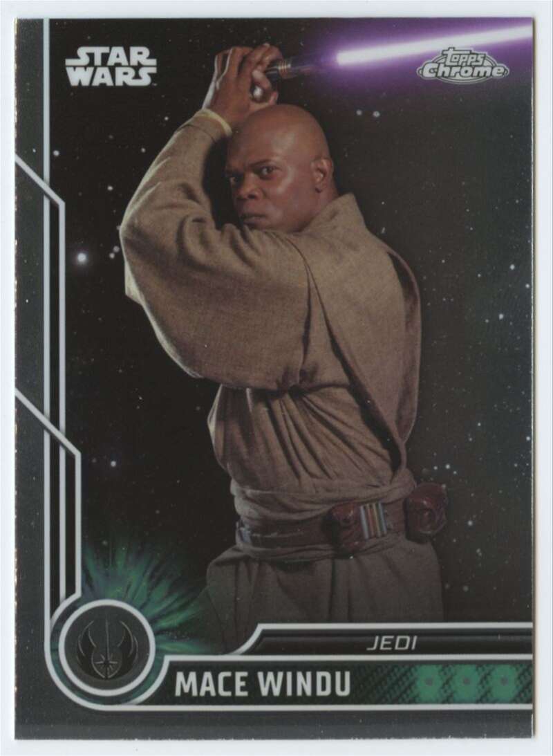 2023 Topps Chrome Star Wars #43 Samuel L. Jackson as Mace Windu NM-MT NonSport Card Image 1