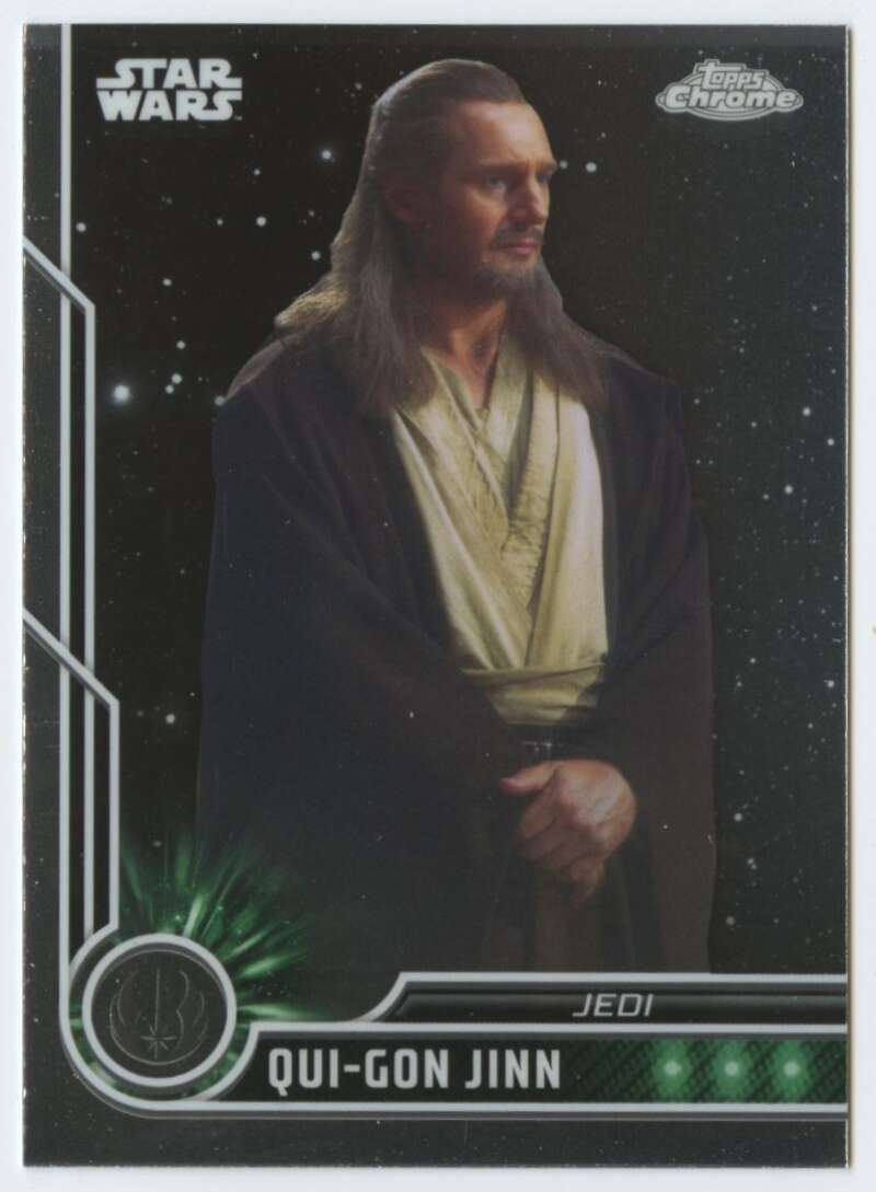 2023 Topps Chrome Star Wars #60 Liam Neeson as Qui-Gon Jinn NM-MT NonSport Card Image 1