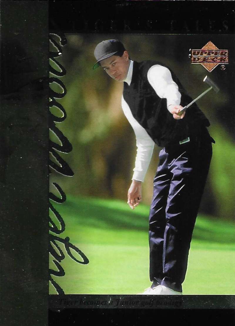 2001 Upper Deck Tiger's Tales #TT1 Tiger Woods EX Excellent Golf Card  Image 1