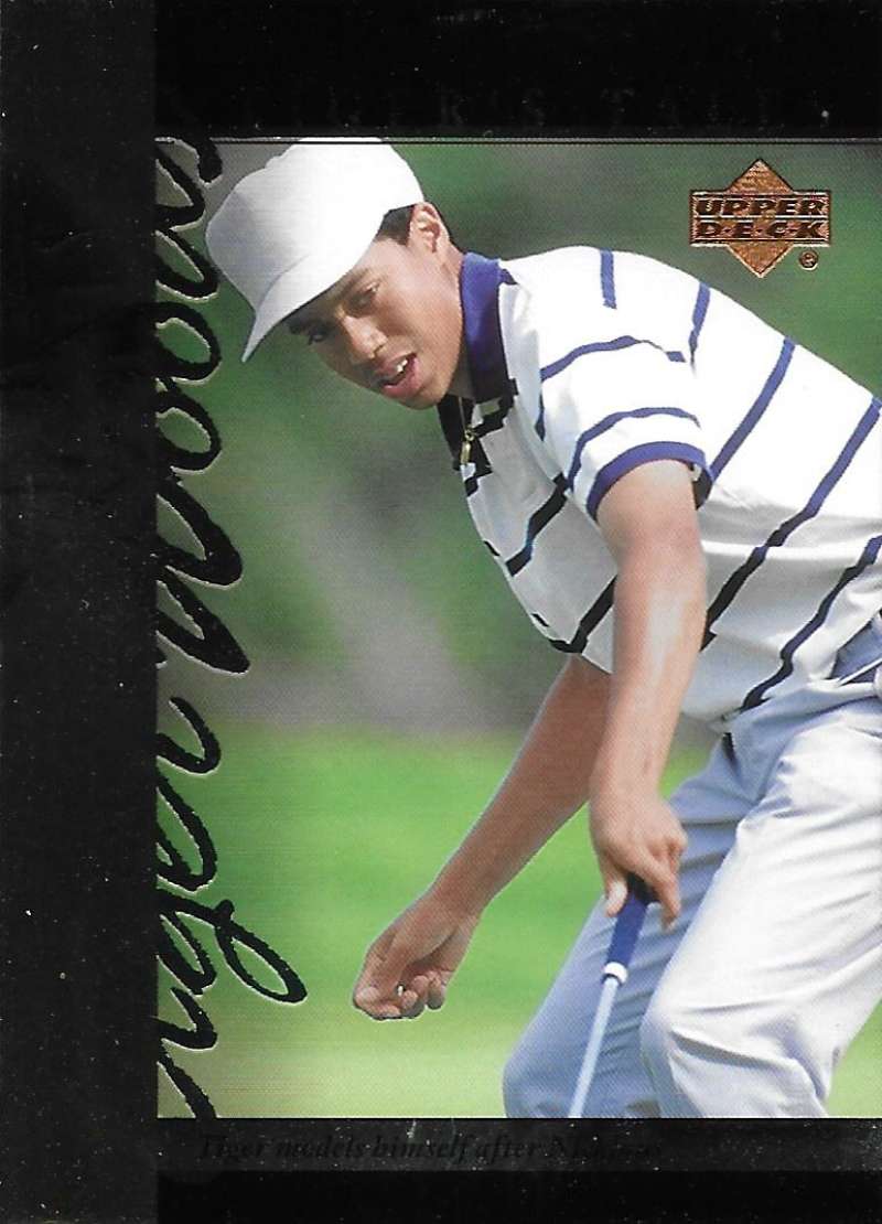 2001 Upper Deck Tiger's Tales #TT2 Tiger Woods EX Excellent Golf Card  Image 1