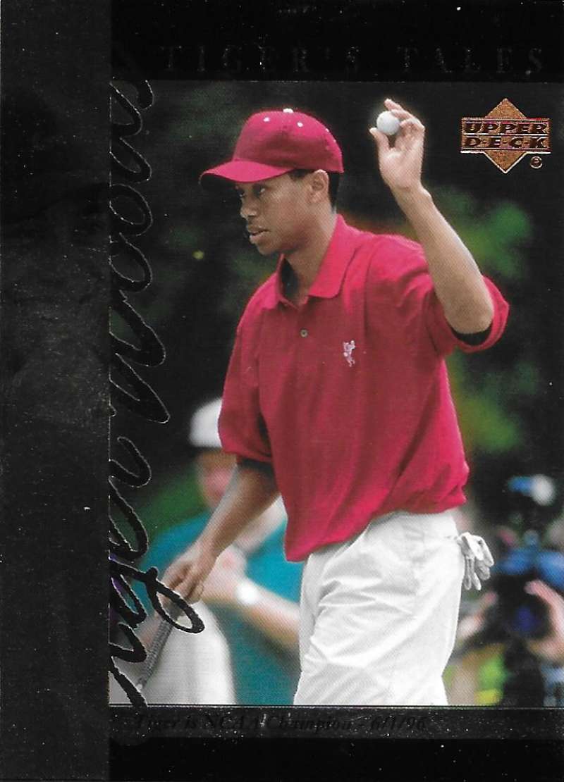 2001 Upper Deck Tiger's Tales #TT8 Tiger Woods EX Excellent Golf Card  Image 1