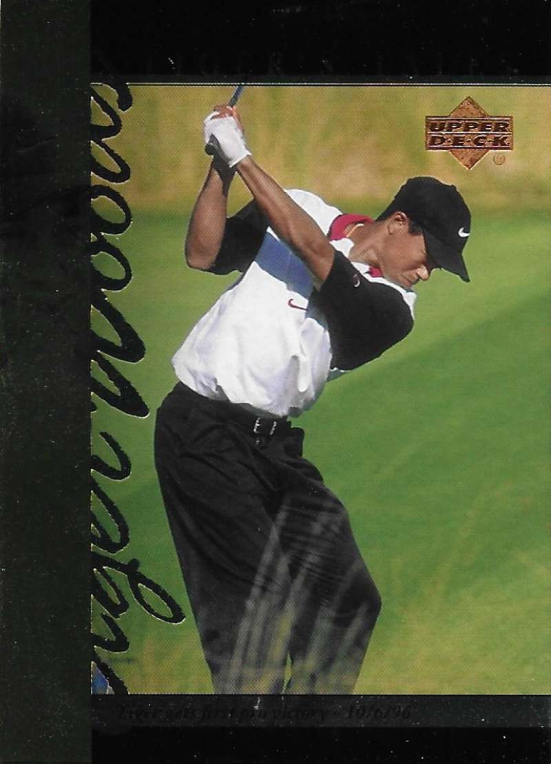 2001 Upper Deck Tiger's Tales #TT13 Tiger Woods EX Excellent Golf Card  Image 1