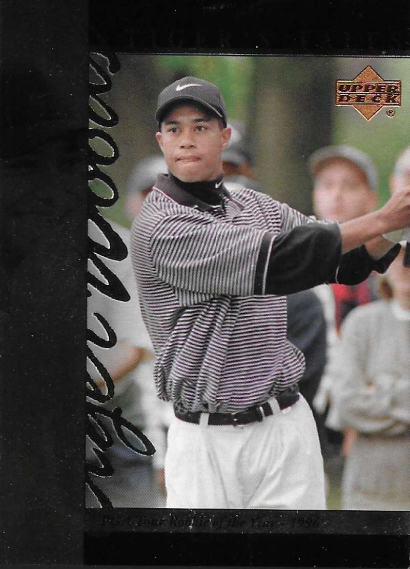 2001 Upper Deck Tiger's Tales #TT14 Tiger Woods EX Excellent Golf Card  Image 1