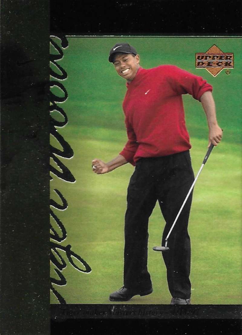2001 Upper Deck Tiger's Tales #TT15 Tiger Woods EX Excellent Golf Card  Image 1