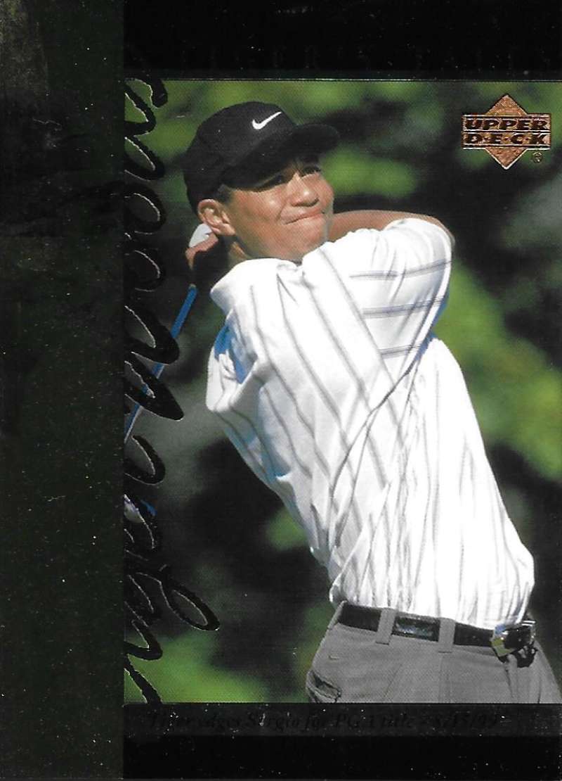 2001 Upper Deck Tiger's Tales #TT17 Tiger Woods EX Excellent Golf Card  Image 1
