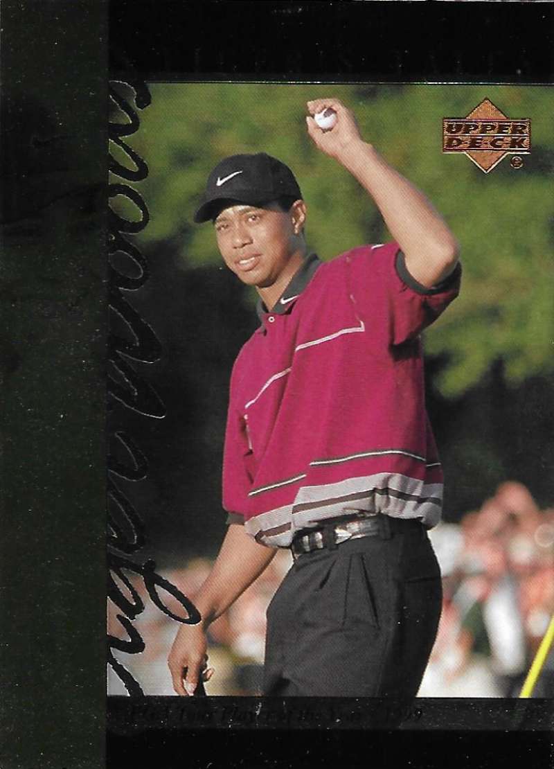 2001 Upper Deck Tiger's Tales #TT18 Tiger Woods EX Excellent Golf Card  Image 1