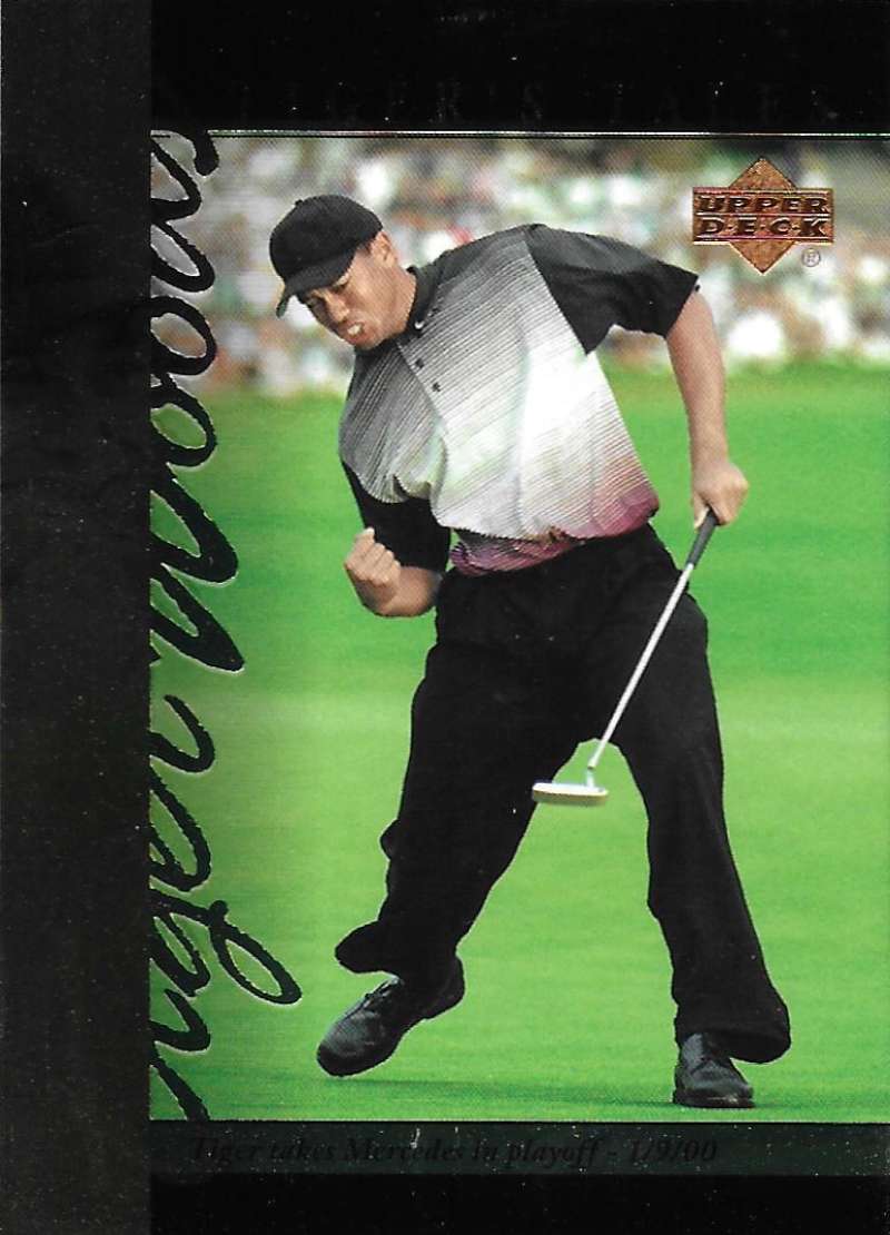 2001 Upper Deck Tiger's Tales #TT21 Tiger Woods EX Excellent Golf Card  Image 1