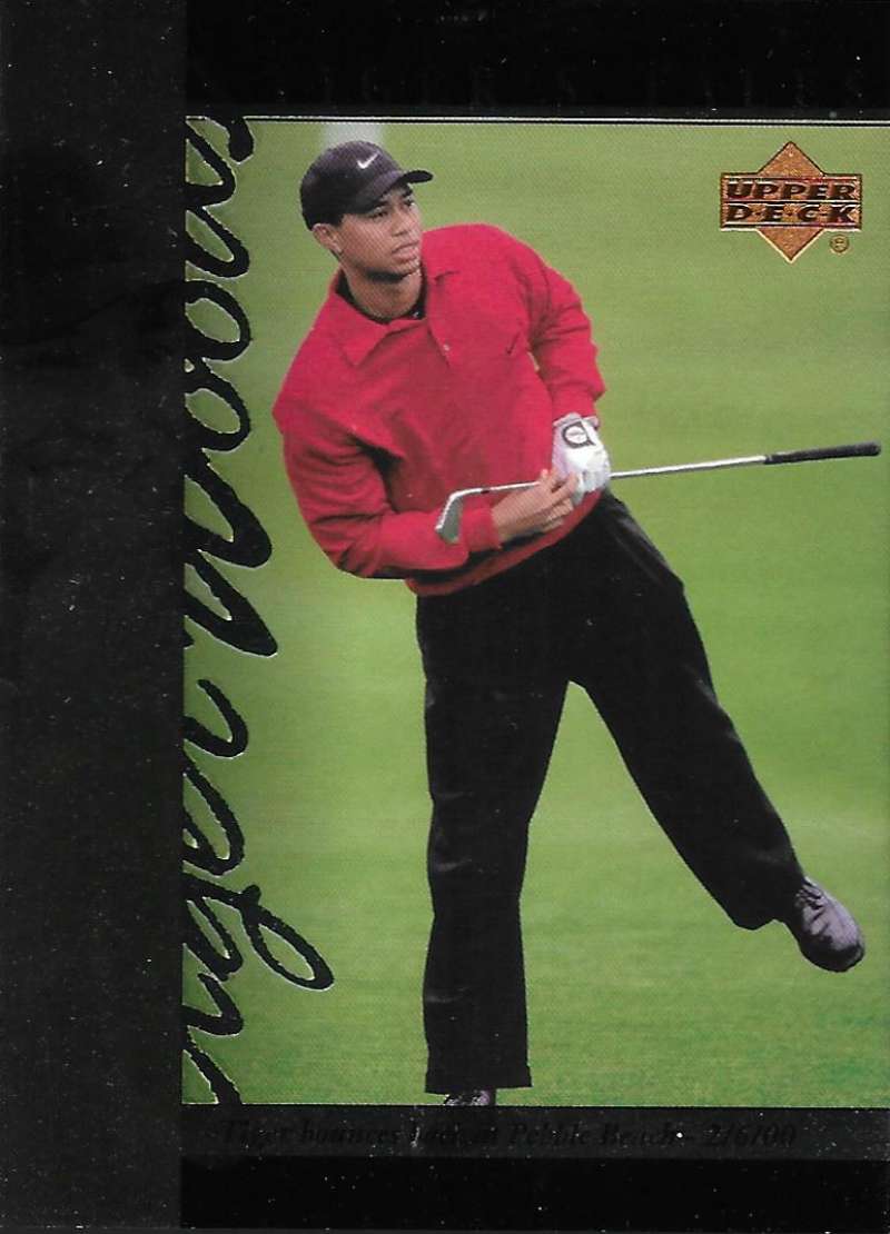 2001 Upper Deck Tiger's Tales #TT22 Tiger Woods EX Excellent Golf Card  Image 1