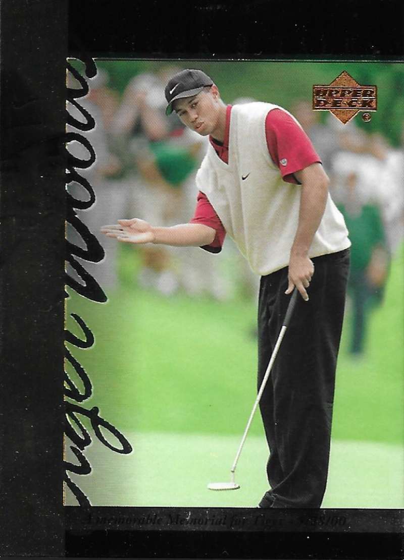 2001 Upper Deck Tiger's Tales #TT24 Tiger Woods EX Excellent Golf Card  Image 1