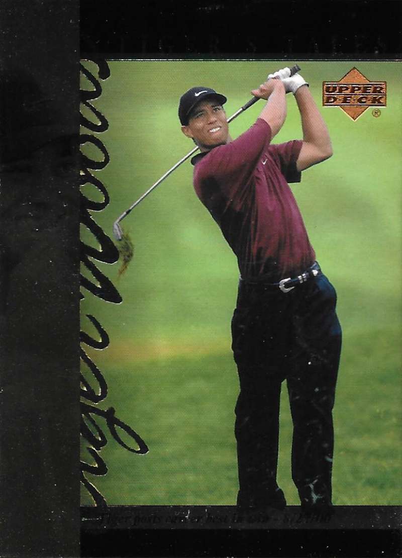 2001 Upper Deck Tiger's Tales #TT28 Tiger Woods EX Excellent Golf Card  Image 1