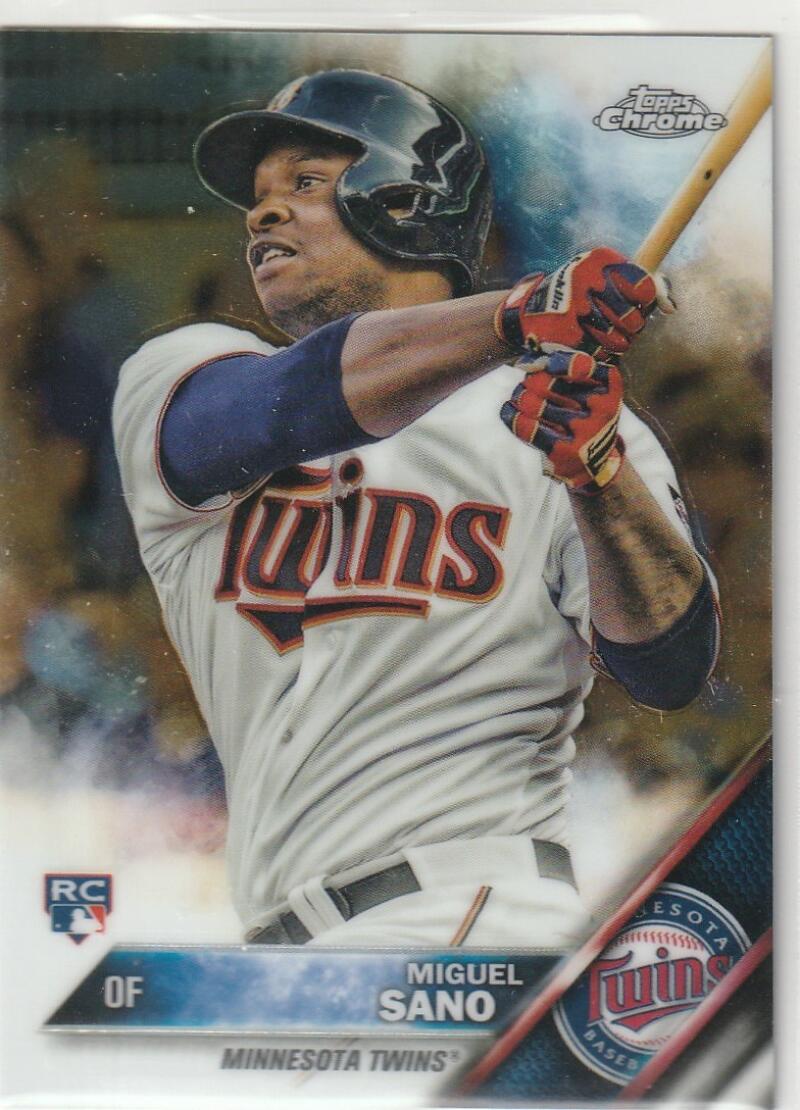 2016 Topps Chrome #104 Miguel Sano EX Excellent RC Rookie Minnesota Twins Baseball Card  Image 1