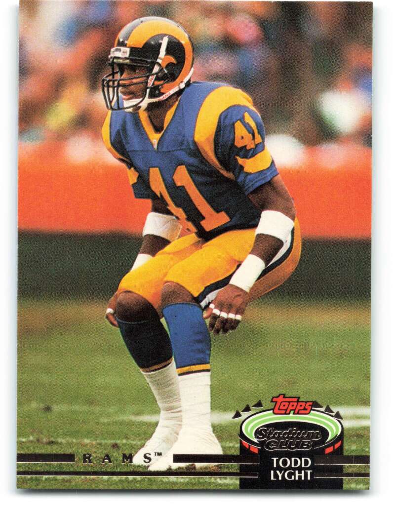 1992 Topps Stadium Club #250 Todd Lyght EX Excellent Los Angeles Rams Football Card  Image 1