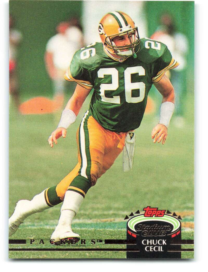 1992 Topps Stadium Club #256 Chuck Cecil EX Excellent Green Bay Packers Football Card  Image 1