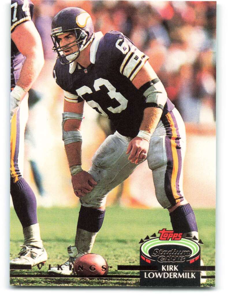 1992 Topps Stadium Club #260 Kirk Lowdermilk EX Excellent Minnesota Vikings Football Card  Image 1