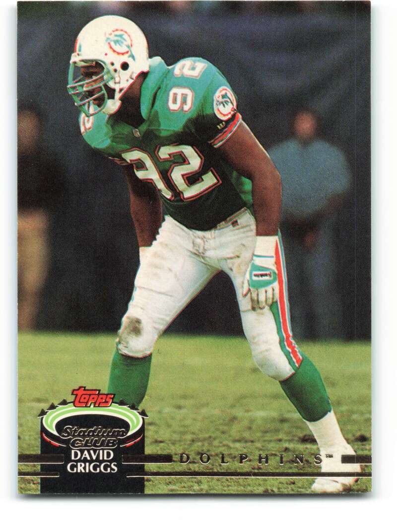 1992 Topps Stadium Club #283 David Griggs EX Excellent Miami Dolphins Football Card  Image 1