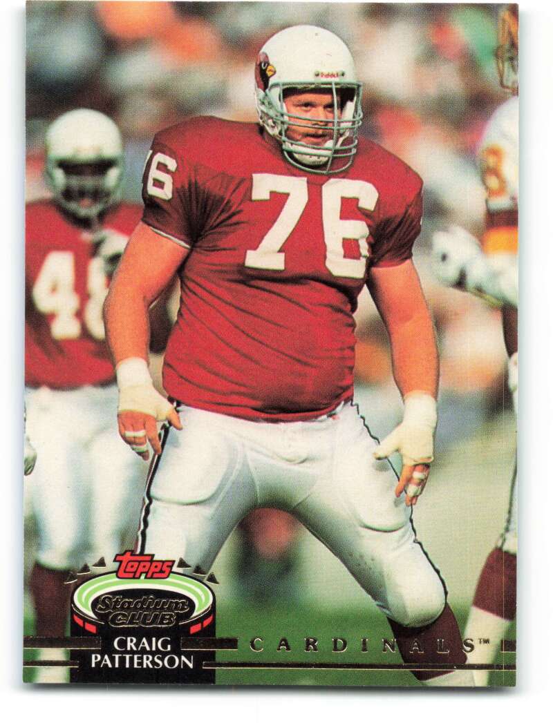 1992 Topps Stadium Club #535 Craig Patterson EX Excellent RC Rookie Phoenix Cardinals Football Card  Image 1