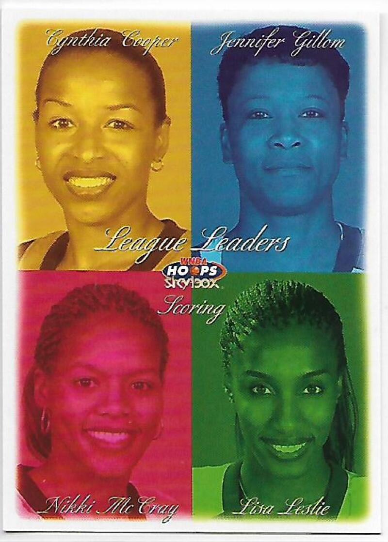 1999-00 Hoops WNBA #7 Cynthia Cooper/Jennifer Gillom/Lisa Leslie/Nikki McCray NM-MT Houston Comets/Phoenix Mercury/Los Angeles Sparks/Washington Mysti Image 1