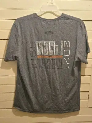 Fruit of the Loom T-Shirt Mens XL Ford Mach 1 Mustang Graphic Tee Vintage Gray - Apparel