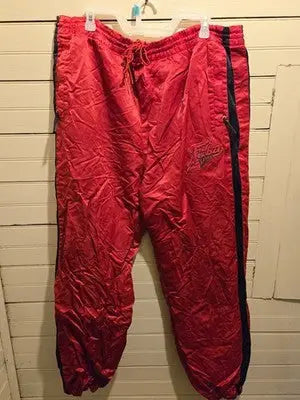 FUBU Track Pants Mens XXL Red Side Stripe 05 Fubu League Zip Pocket Joggers - Apparel