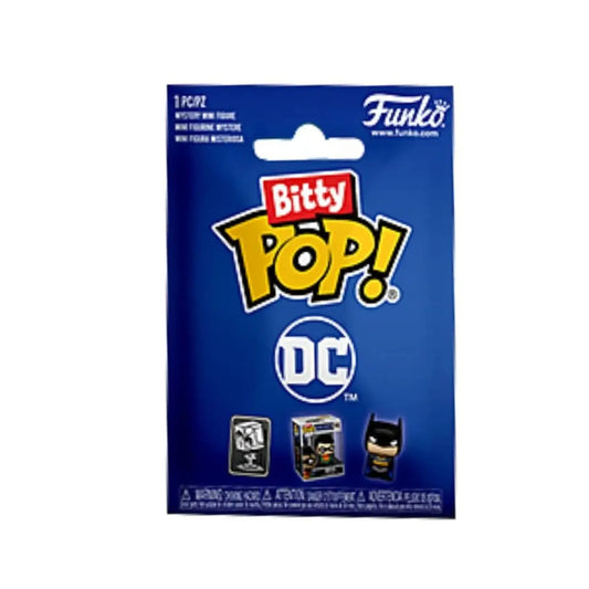 Funko Bitty Pop DC-themed packaging with miniature Batman figures for collectors