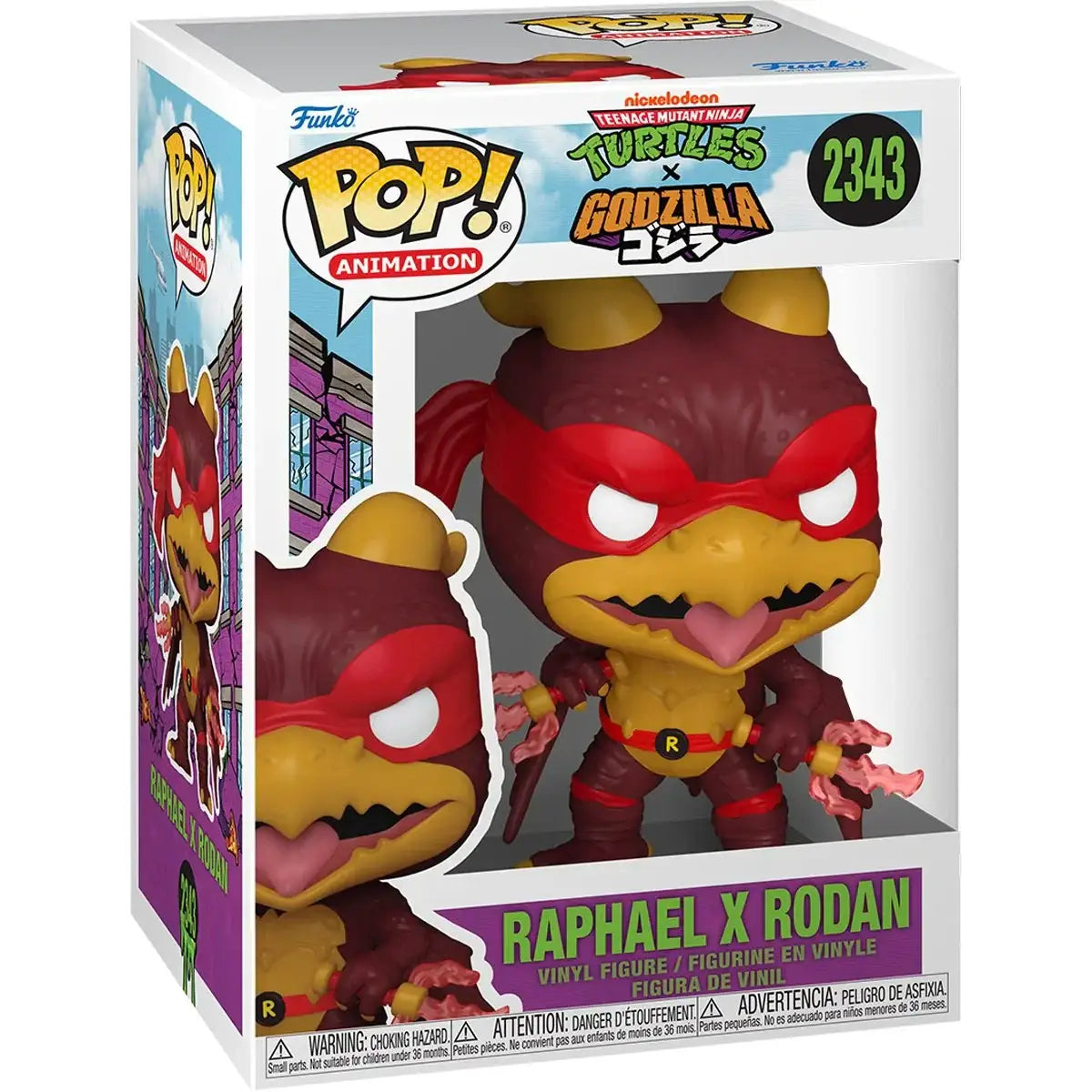 Funko Pop Animation 2343 TMNT x Godzilla Raphael x Rodan - Funko Pop