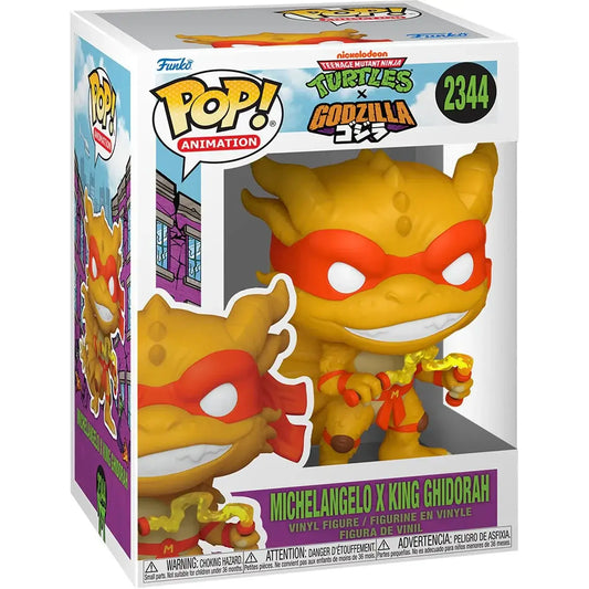 Funko Pop Animation 2344 TMNT x Godzilla Michelangelo x King Ghidorah - Funko Pop