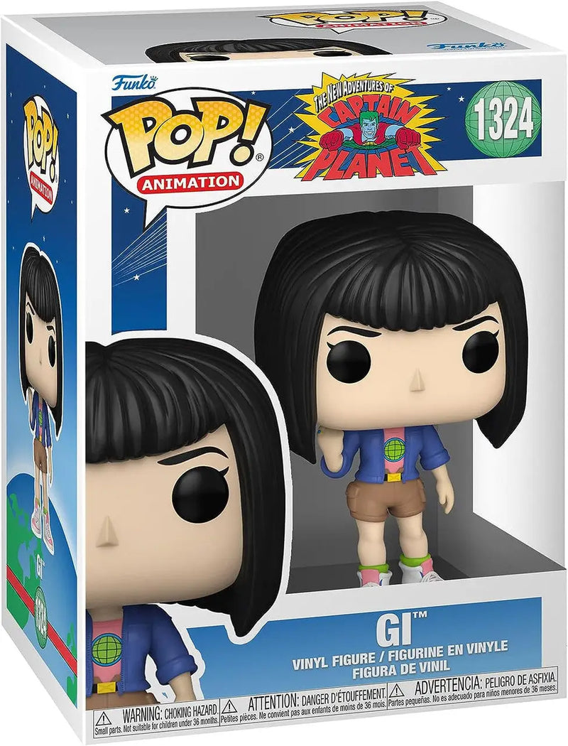Funko Pop Animation Captain Planet vinyl figure in blue jacket and colorful shorts