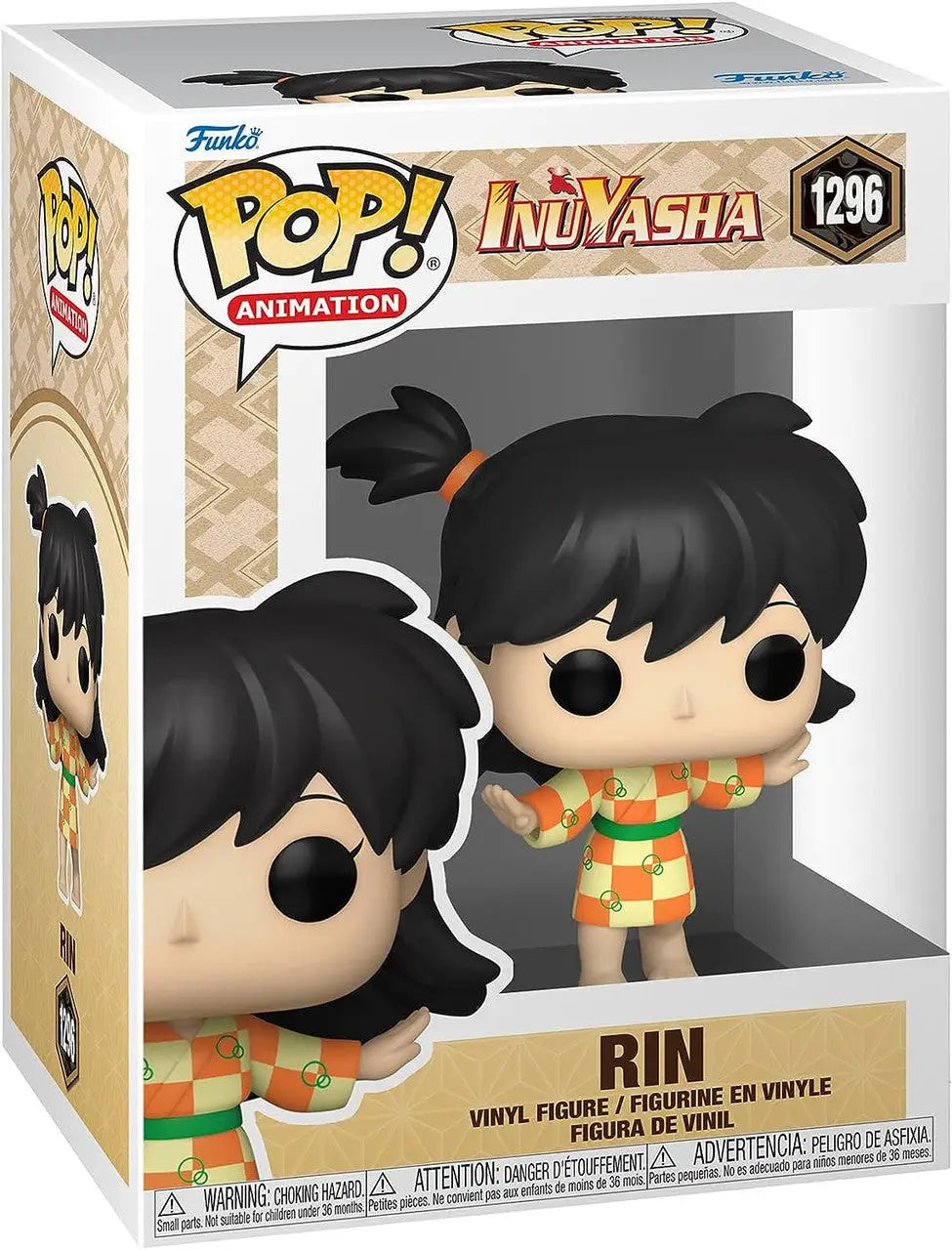 Funko Pop! vinyl figure of Rin from InuYasha in a colorful checkered outfit