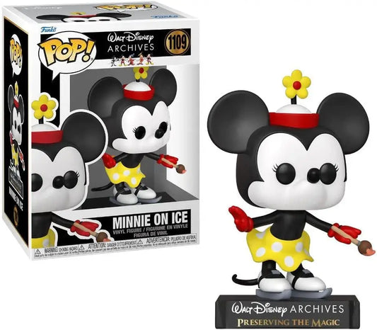Funko Pop Disney Archives Minnie on Ice figurine in ice skating outfit