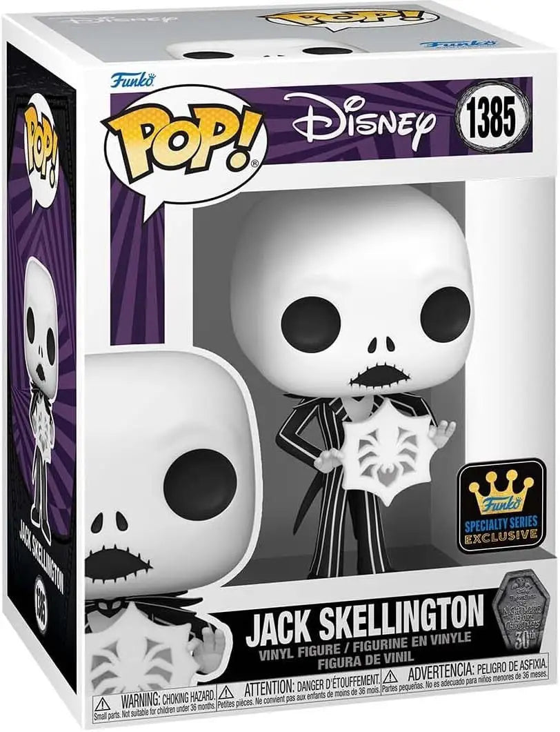 Jack Skellington Funko POP vinyl figure with glow-in-the-dark snowflake from The Night Before Christmas
